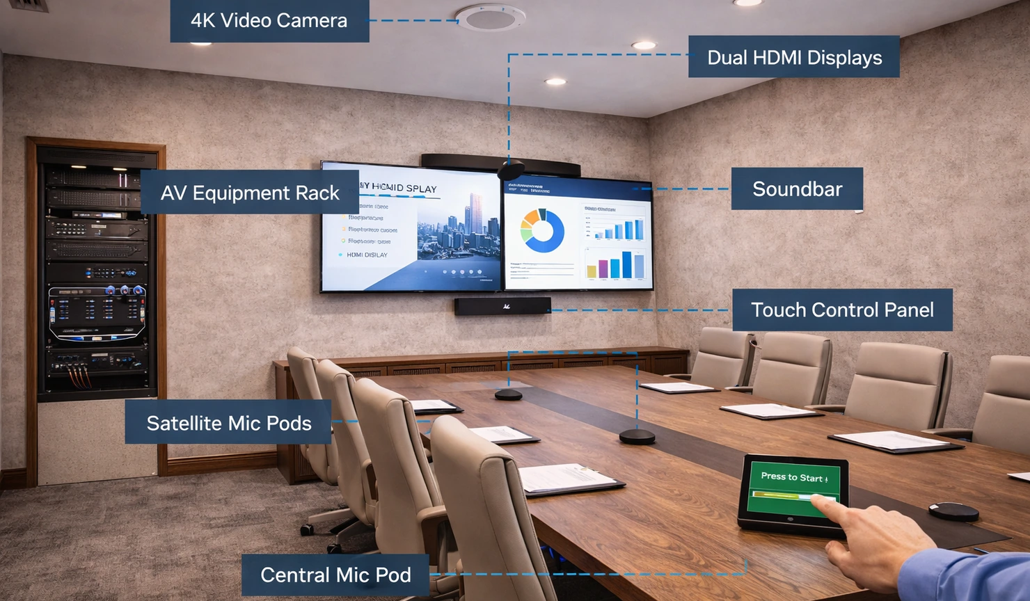 Conference Room Av System Design Layout And Equipment Overview