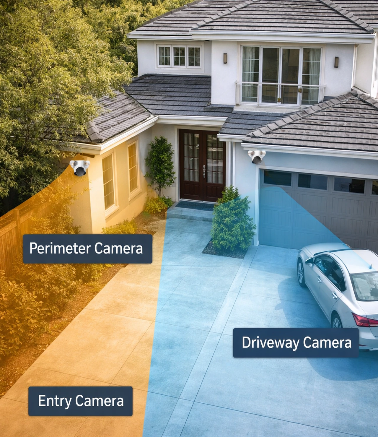 Entry Driveway And Perimeter Security Camera Coverage