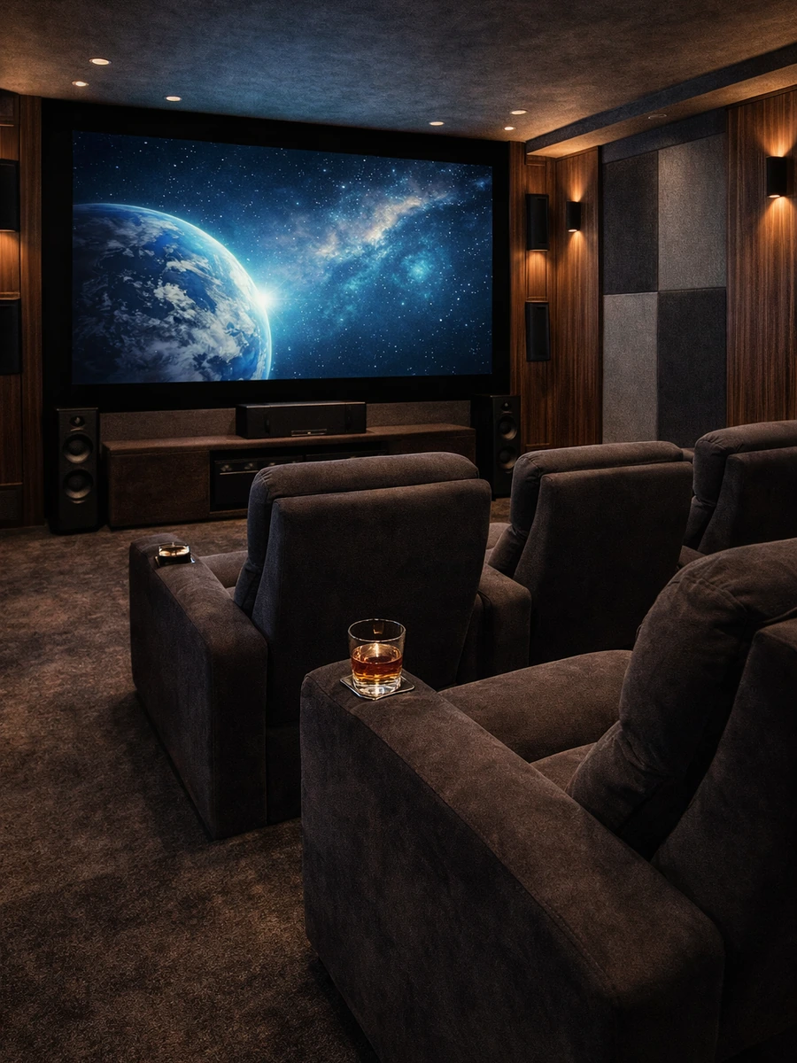 Home Theater Comfort Lighting And Acoustic Finish