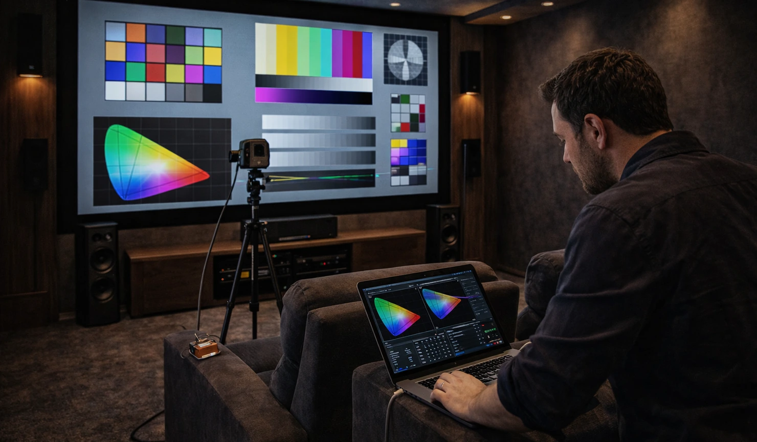 Home Theater Installation Projector Screen Calibration