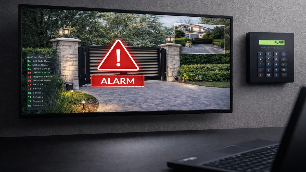 Integrated Gate Alarm System Security Monitoring