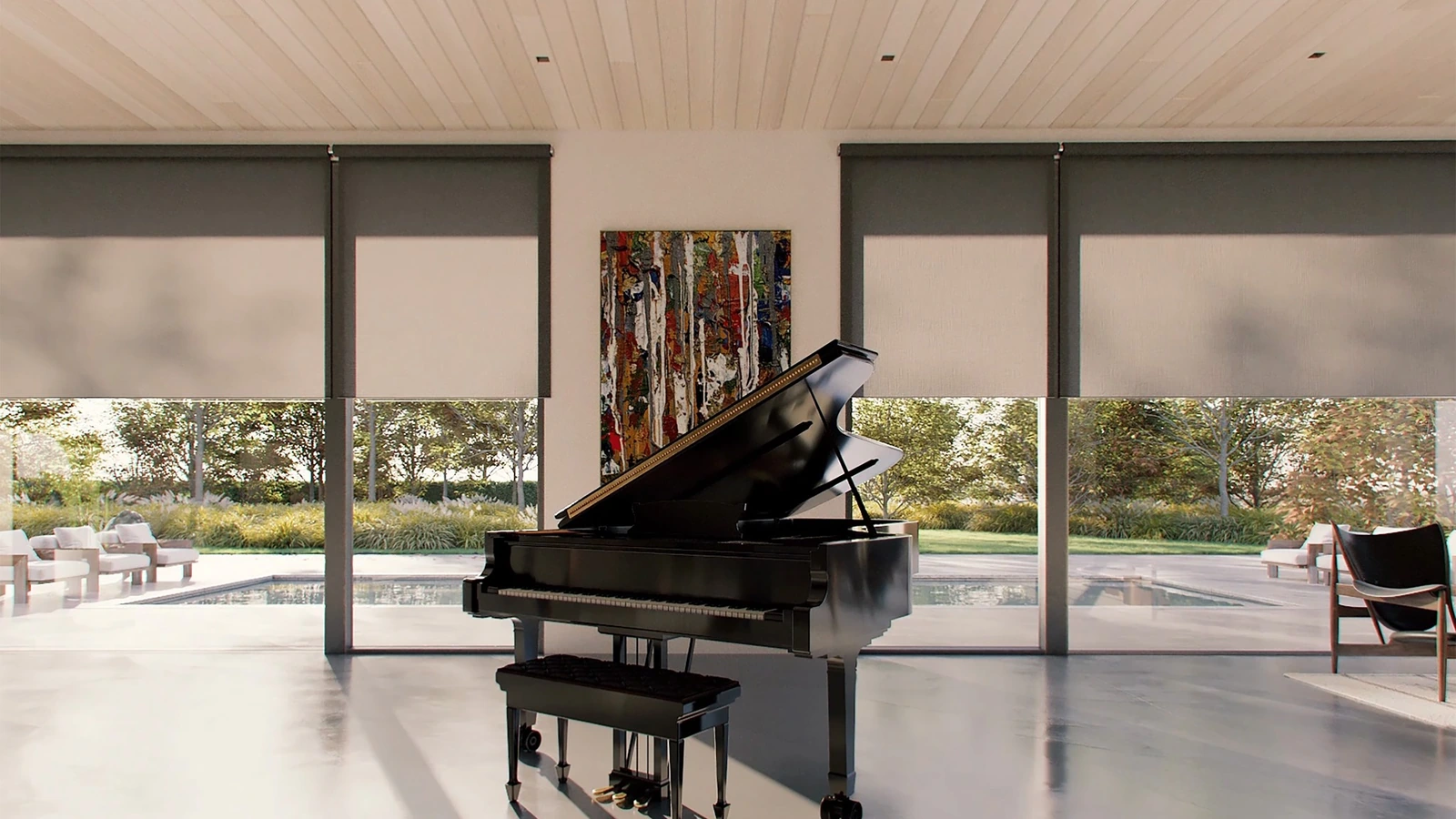 Lutron Installer Featured Motorized Shades Living Room