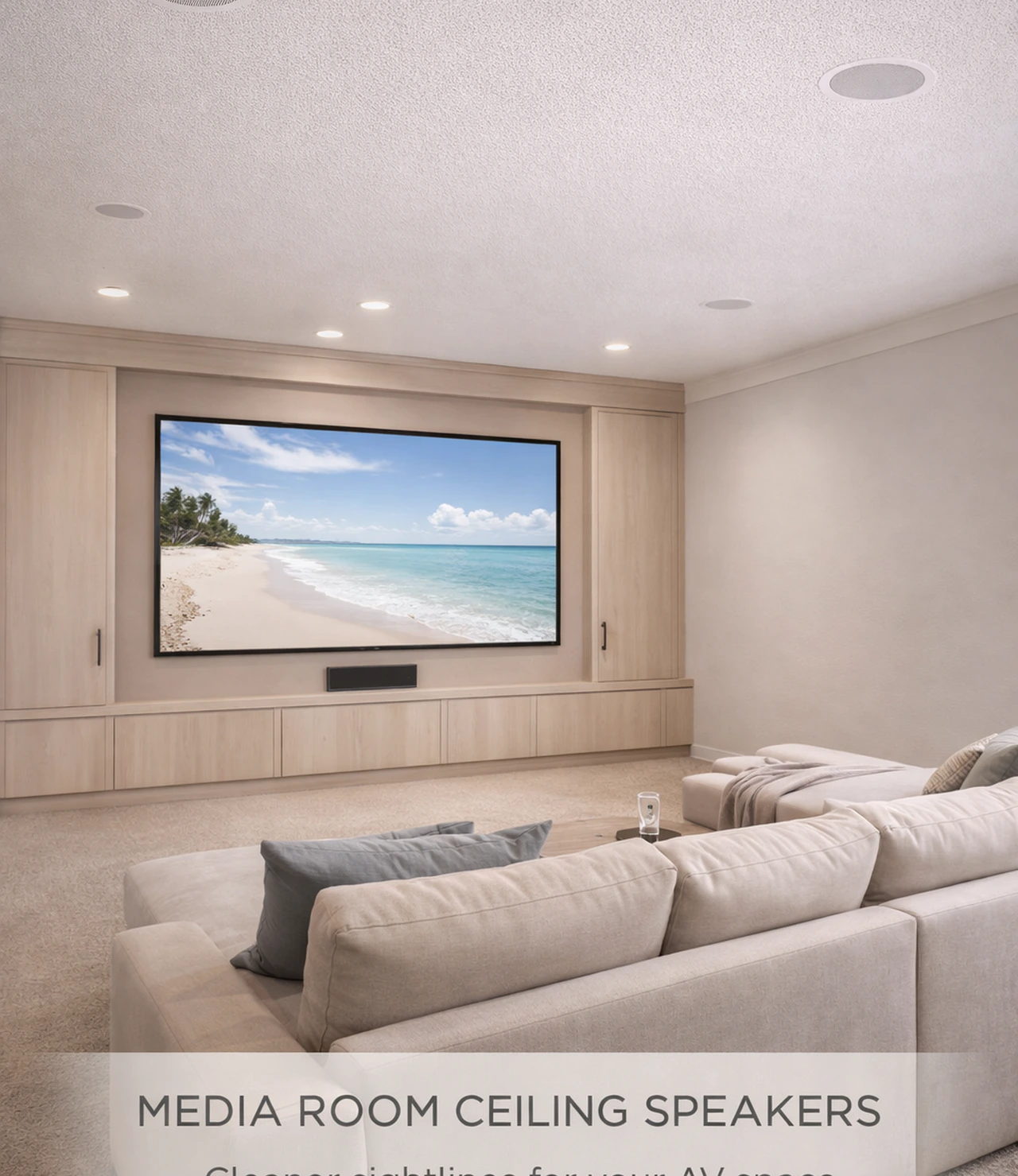 Media Room Ceiling Speakers With Cleaner Sightlines