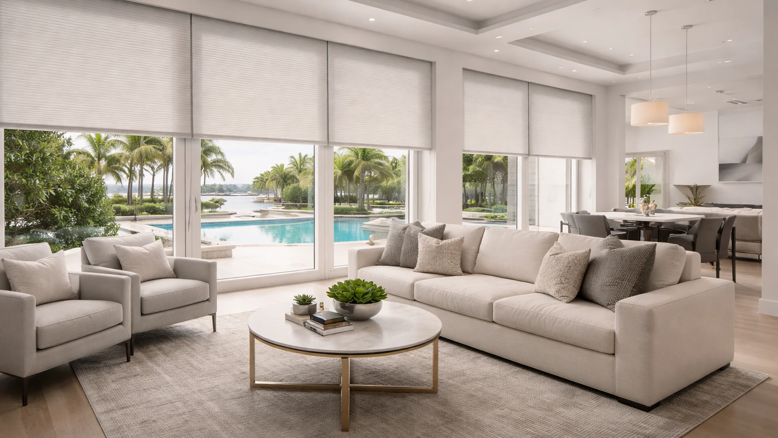 Motorized Blinds Installation Featured Luxury Living Space