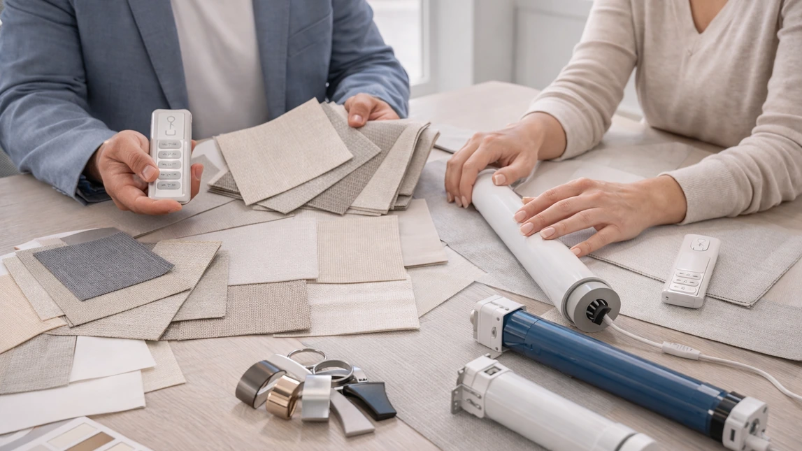 Motorized Shade Planning Fabric Power And Finish Details