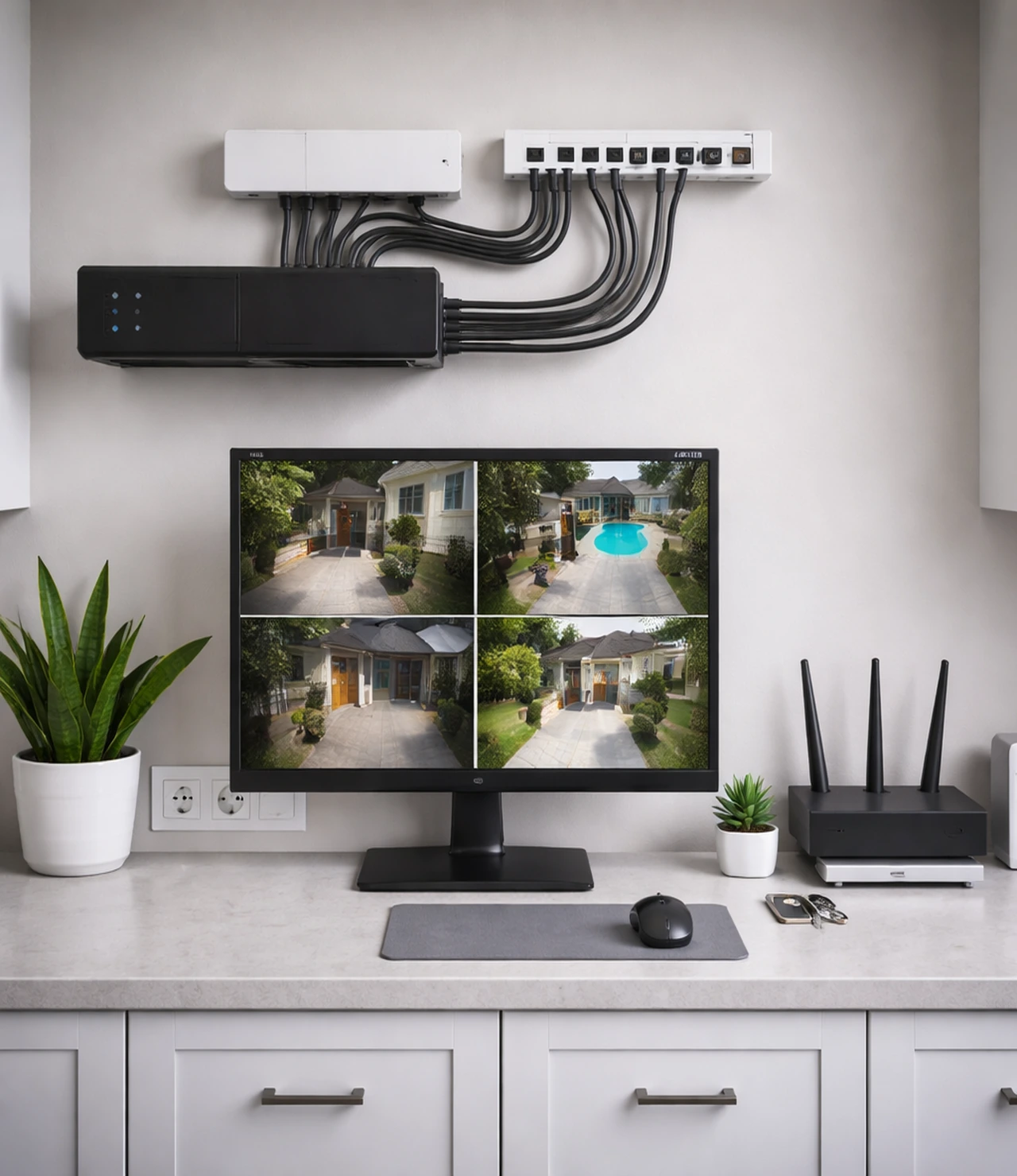 Organized Security Camera System Clean Finished Install