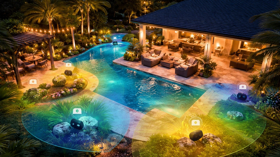 Outdoor Audio Coverage Design Patio Pool