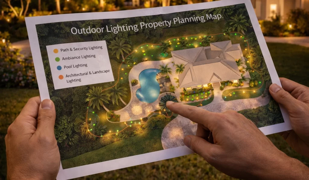 Outdoor Lighting Installation Areas Property Planning Map