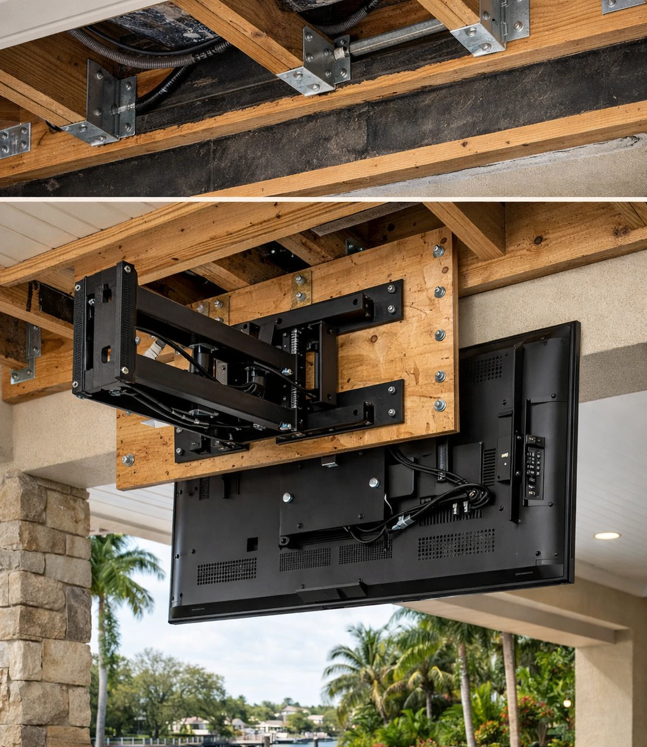 Outdoor Tv Mounting And Structural Installation Detail Outdoor Tv Mounting And Structural Installation Detail