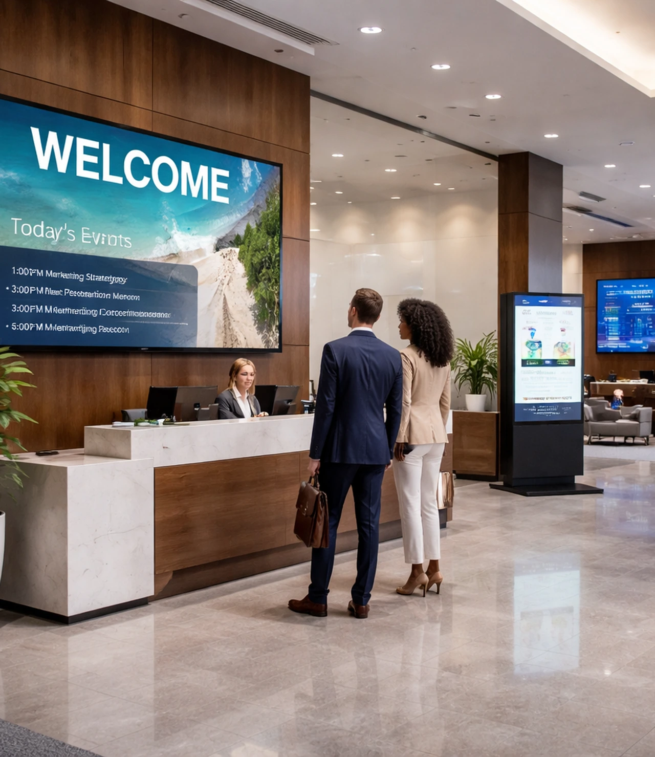 Reception Area Digital Signage And Commercial Displays Reception Area Digital Signage And Commercial Displays