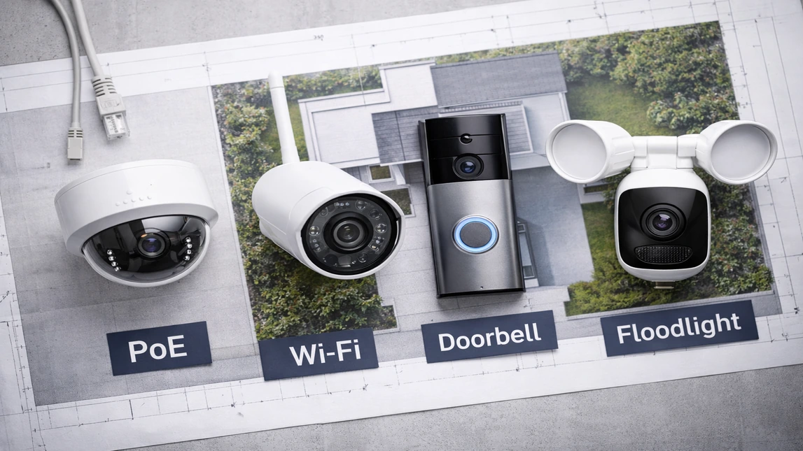 Security Camera Types Poe Wifi Doorbell Floodlight Selection