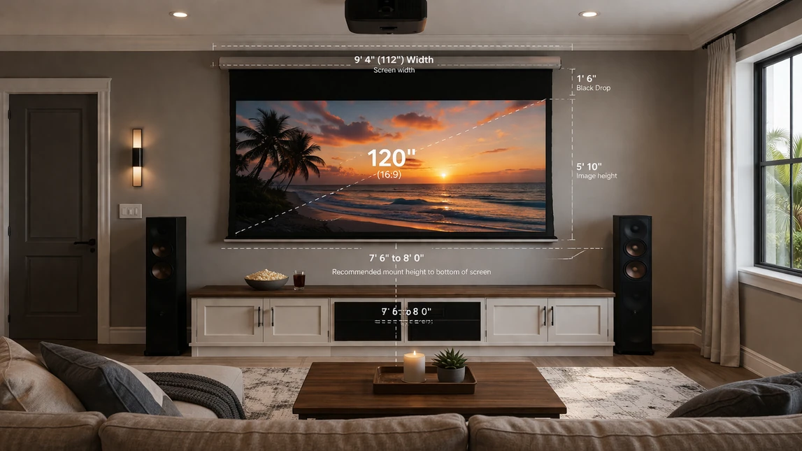 Projector Screen Size Shape And Drop Planning Projector Screen Size Shape And Drop Planning