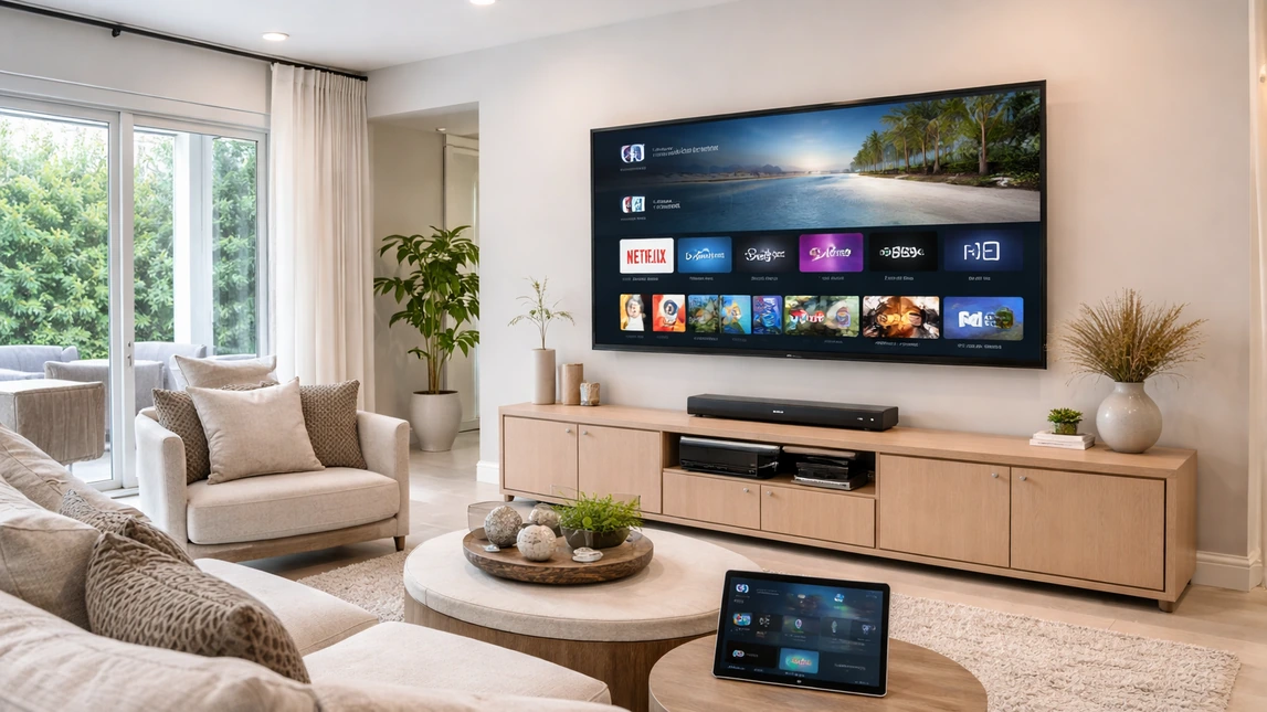 Smart Tv Setup And Configuration Mounted Living Room Smart Tv Setup And Configuration Mounted Living Room