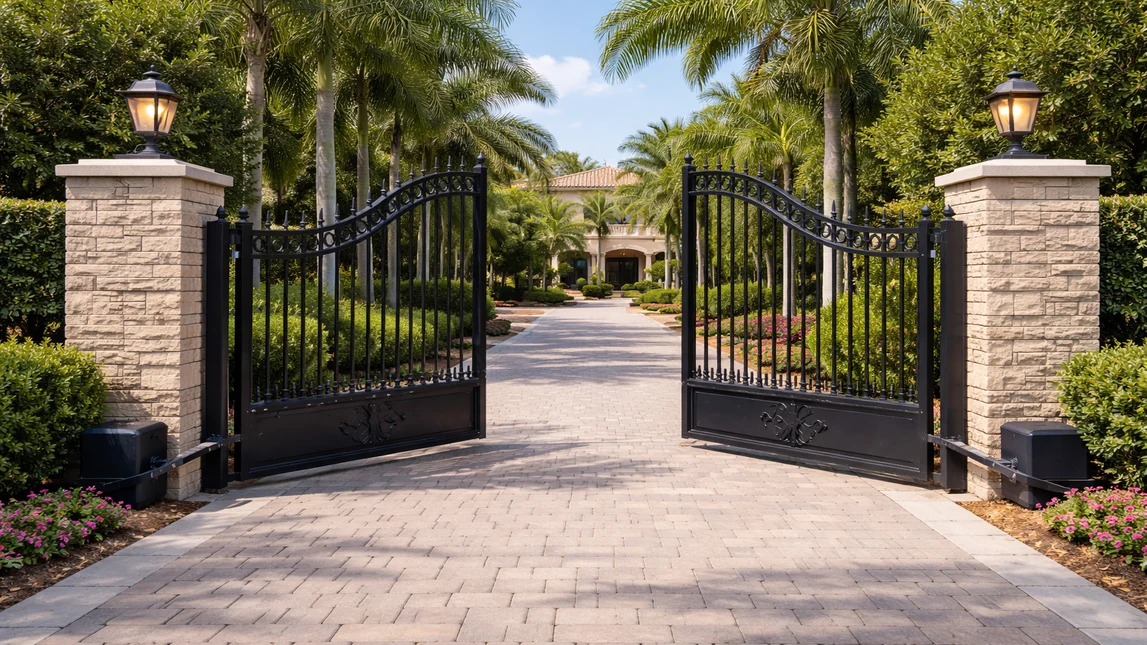Swinging Automatic Gate Estate Entrance